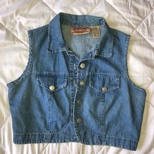 !! 5 for 25 !! cropped jean jacket vest